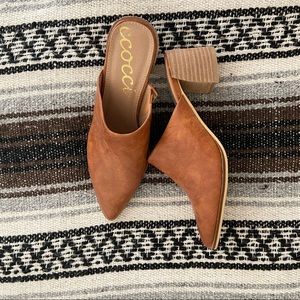 Brown Leather Heeled Mules (9)